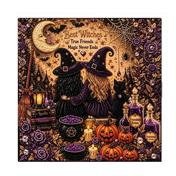 Halloween Pearl Art DIY Kit, Beaded Painting Craft Set for Adults Party Activity Home Decor, Spooky Holiday Handmade Craft Project