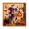thumbnail image 1 of Halloween Pearl Art Kit 8 Inch Halloween Diamond Art for Adults Halloween Crafts for Adults Fall Diamond Art for Home Wall Halloween Decor, 1 Pack, 1 of 6