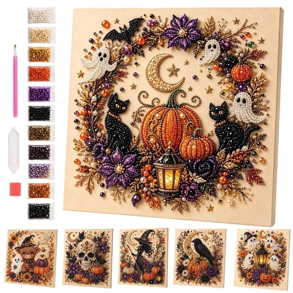 Halloween Pearl Art, Pearl Diamond Art Kits for Adults , Pearl Painting Kit