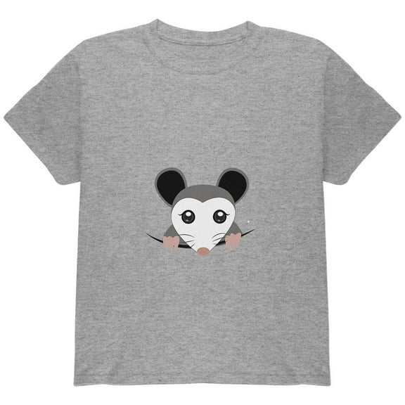 Halloween Peeking Possum Costume Youth T Shirt Heather YLG