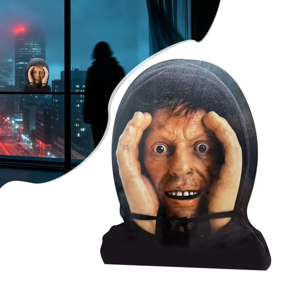 Halloween Peeking Window Decor Cutout, 3D Scary Face Window Hanging Ornament, Peering Man Window Cling Decor, Realistic Face Wall Hanging Decoration, Halloween Window Prop, Peeking Figurine for Home