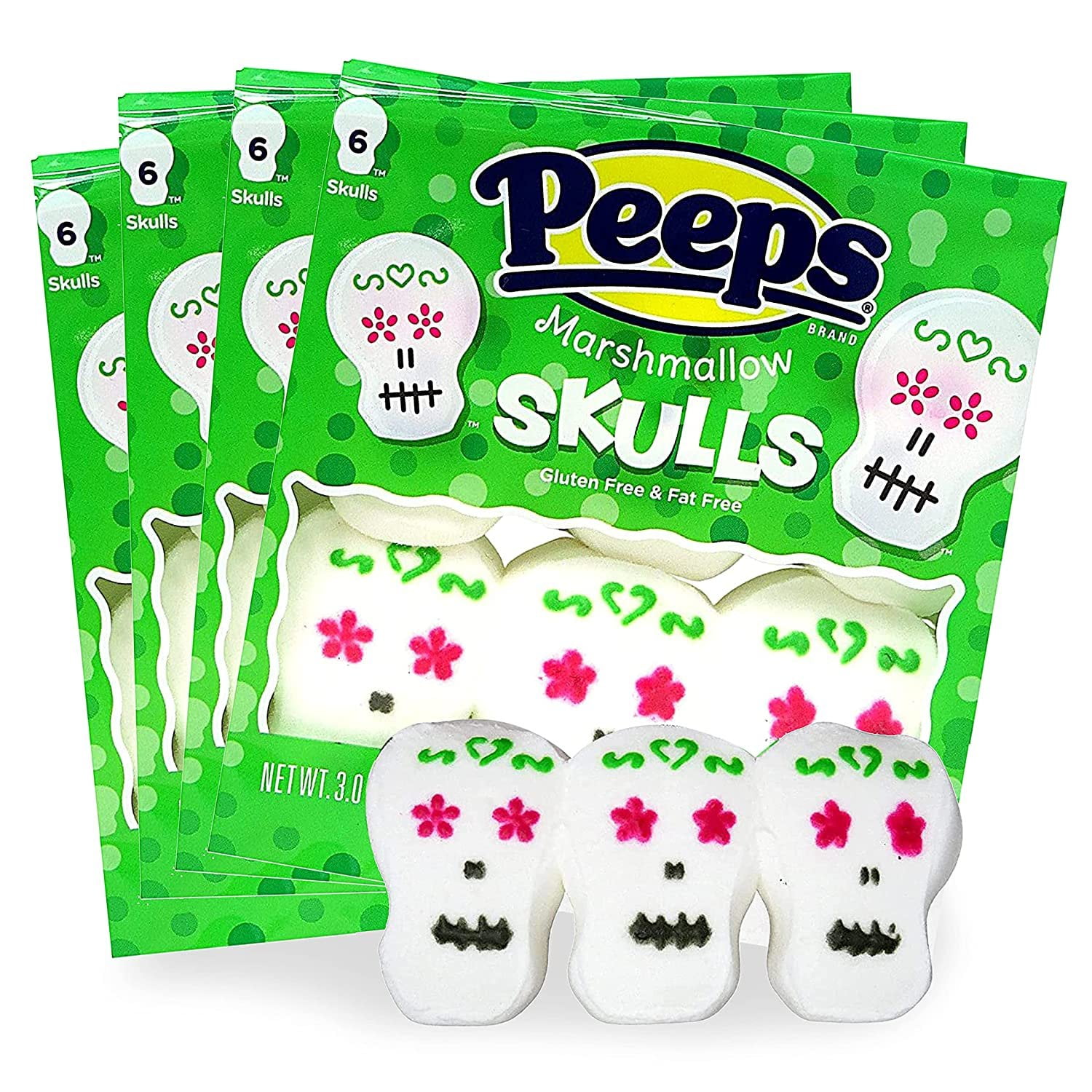 Halloween Peeps Candy Bundle4 Pack of Marshmallow Peeps Skulls 12