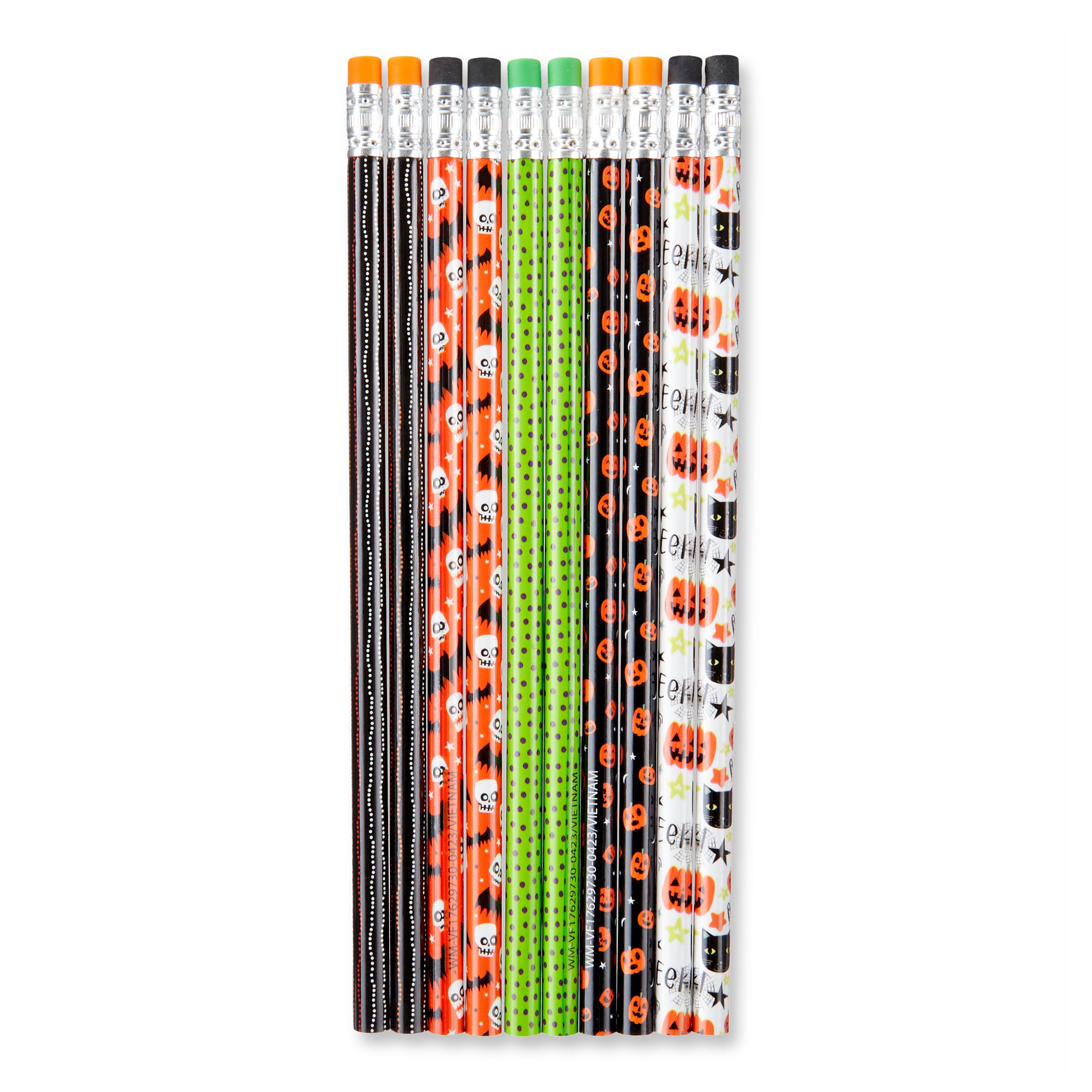 Halloween Pencils, Assorted Patterns, Multicolor, 10 Count, Way To