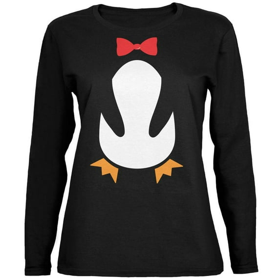 Halloween Penguin Costume Black Ladies Long Sleeve T-Shirt - 2X-Large