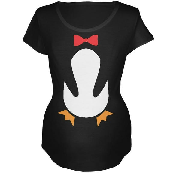 Halloween Penguin Costume Black Maternity Soft T-Shirt - Medium