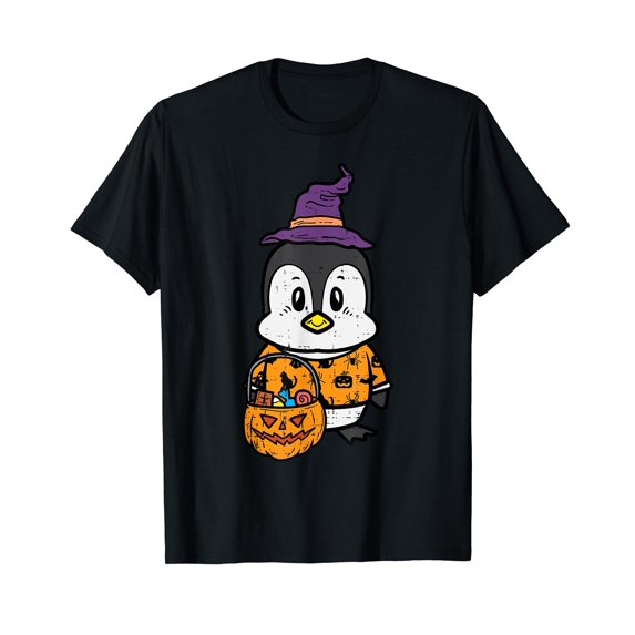 Halloween Penguin Trick Treat Cute Costume Boys Girls Kids T-Shirt