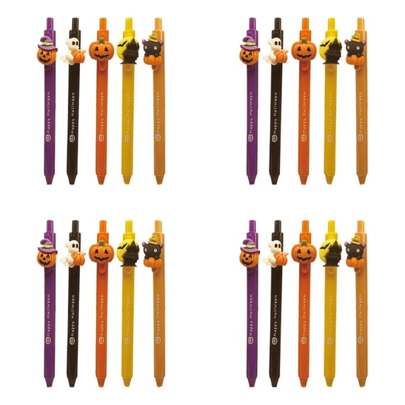 Halloween Pens, Fun Pumpkin Ghost Bat Shape Writing Pens, Black Ink Cool Pens for Halloween Thanksgiving Classroom Party Home Office Supplies, Halloween Party Favors, 20 Pcs