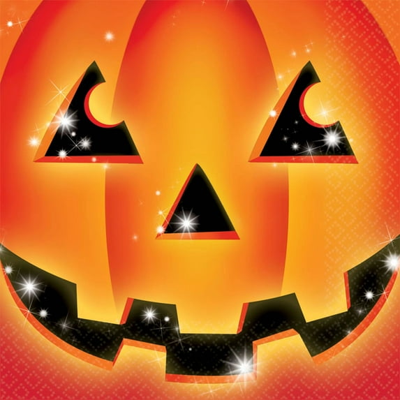 Halloween Perfect Pumpkin Paper Dessert Beverage Napkins 16 ct Jack O'Lantern