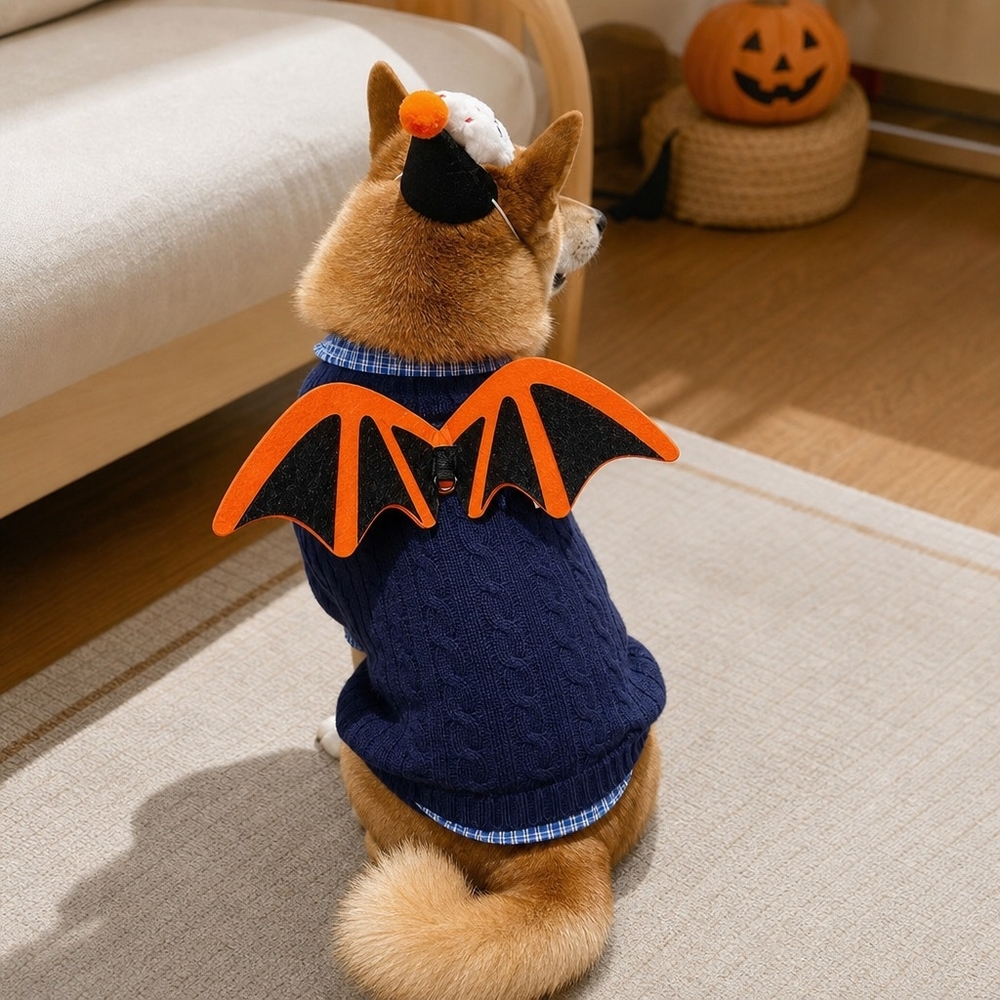 Disfraz de Alas de Murciélago para Mascotas Halloween, Atuendo de Alas Negras con Accesorios para Perros y Gatos Medianos y Grandes, Accesorios para Fiesta y Sesión de Fotos