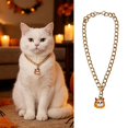 thumbnail image 1 of Halloween Pet Charm Necklace Collar, Cute HalloweenâElement Pendant Decorative Gold Chain Necklace, Pet Accessory for Cats & Small Dogs Halloween Party Dressâup, 1 of 6