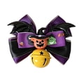 thumbnail image 1 of Halloween Pet Collars, Bat Print Ribbon Bow with Pumpkin Ornament and Bell Charm Pendant, Festive Collar with Safety Bell for Cats and Small Dogs, 1 of 5