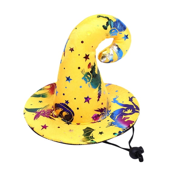 Halloween Pet Cosplay Hat for Dogs and Cats, Cute Dress-Up Costume Cap for Small Pets, Yellow, One Size