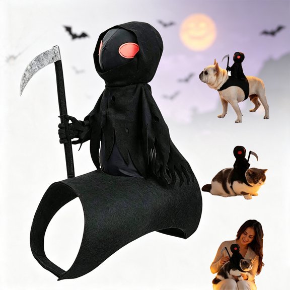 Halloween Pet Costume, Adjustable Close-Fitting Cosplay Outfit for Cats Dogs, Party Parade Trick or Treat Photo Fun M