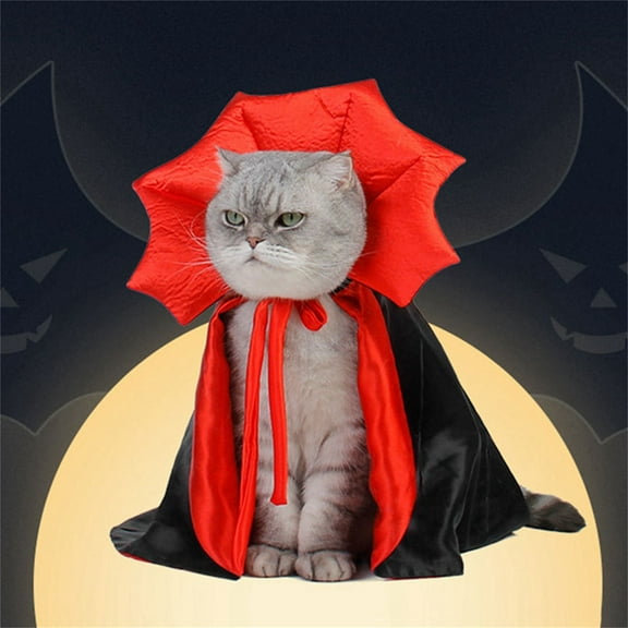 Halloween Pet Costume Cape for Small Dogs & Cats, Witch Vampire Bat Costume Cape for Halloween Party Cosplay, Pet Clothes Apparel (1x Pet Cape)