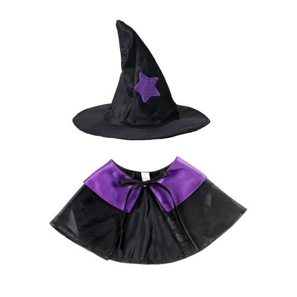 Halloween Pet Cat Wizard Funny Wizard Cat Clothes Cloak and Hat for Small Dogs Outfits,L