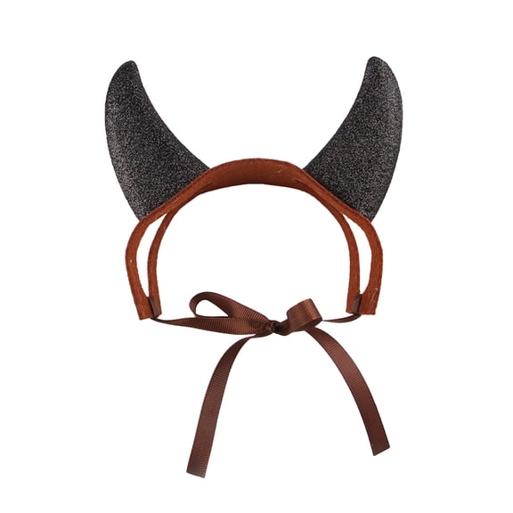 Halloween Pet Costume Devil Horns Headband for Dogs Cats Funny Red Black Demon Horn Hair Hoop Cosplay Dress Up Accessories for Small Medium Dogs Halloween Holiday Party Supplies (Black)