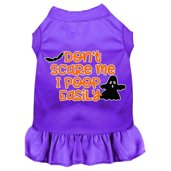 Halloween Pet Dog Cat Dress Screen Printed, "Don't Scare Me, I Poop Easily"