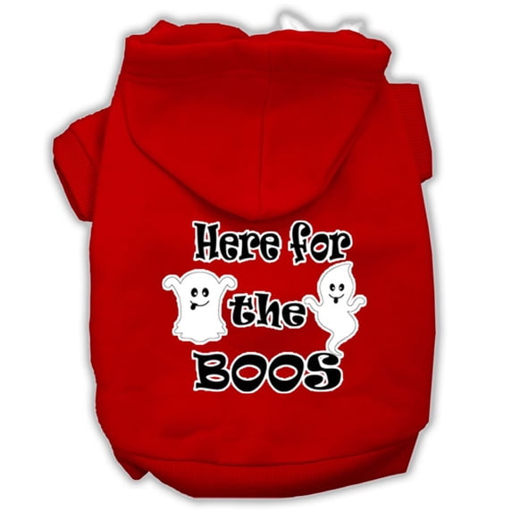 Halloween Pet, Dog Cat Hoodie Screen Printed, "Here For The Boos"