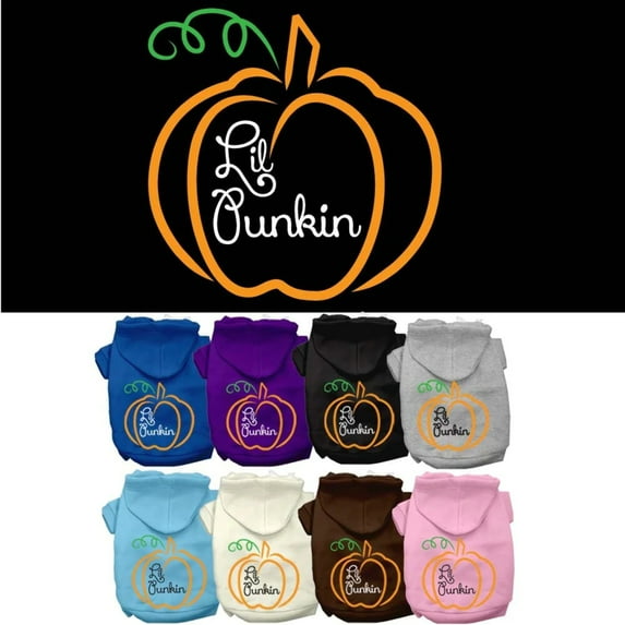 Halloween Pet Dog Cat Hoodie Screen Printed, "Lil Punkin"