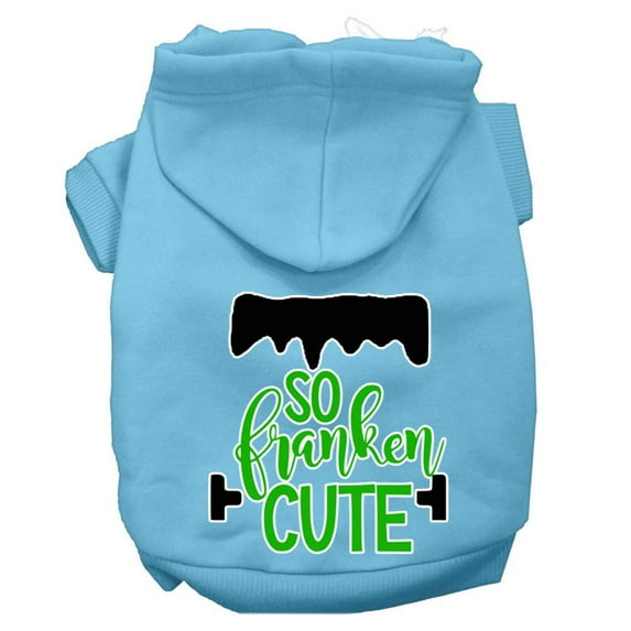 Halloween Pet, Dog Cat Hoodie Screen Printed, "So Franken Cute"