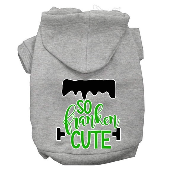 Halloween Pet, Dog Cat Hoodie Screen Printed, "So Franken Cute"