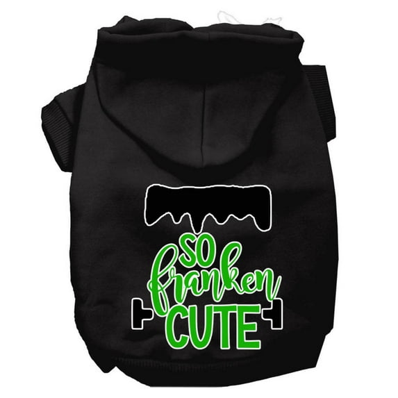 Halloween Pet, Dog Cat Hoodie Screen Printed, "So Franken Cute"