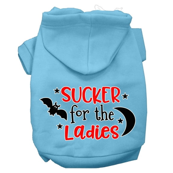 Halloween Pet, Dog Cat Hoodie Screen Printed, "Sucker For The Ladies"