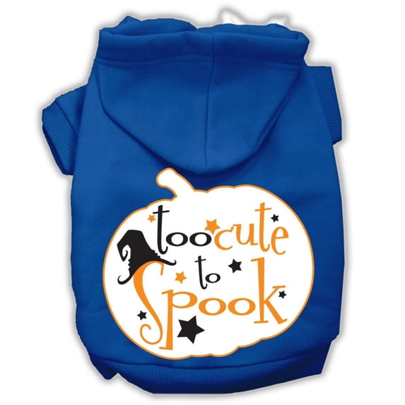 Halloween Pet Dog Cat Hoodie Screen Printed, "Too Cute To Spook"