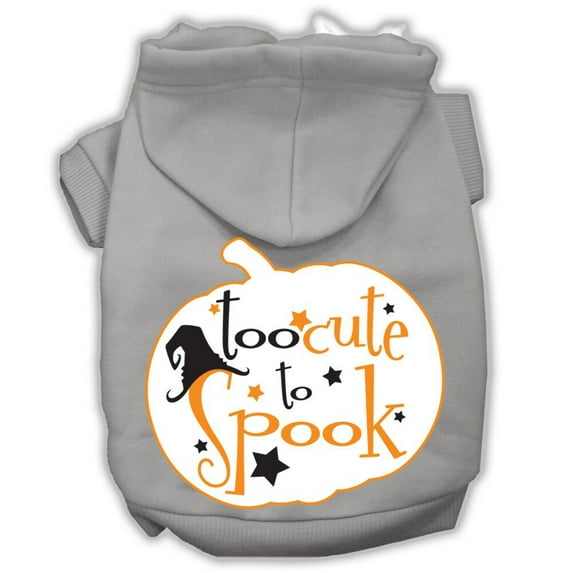 Halloween Pet Dog Cat Hoodie Screen Printed, "Too Cute To Spook"