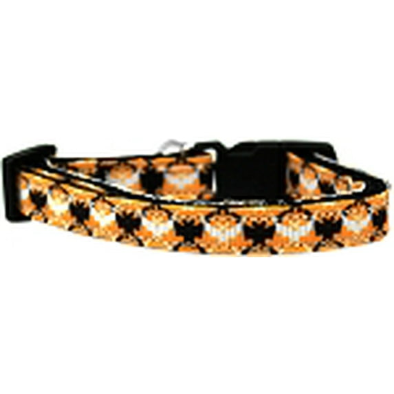 Bat Argyle Nylon Dog Collar XS