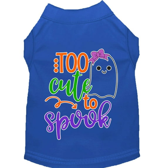 Halloween Pet Dog Cat Shirt Screen Printed, "Too Cute To Spook - Girly Ghost"