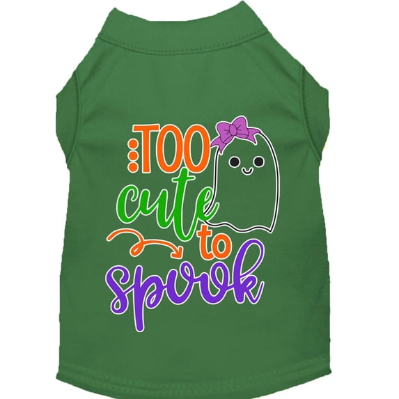 Halloween Pet Dog Cat Shirt Screen Printed, "Too Cute To Spook - Girly Ghost"