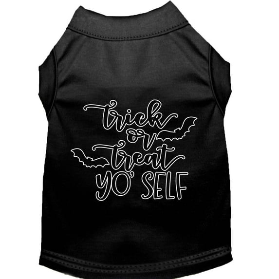 Halloween Pet Dog Cat Shirt Screen Printed, "Trick Or Treat Yo' Self"