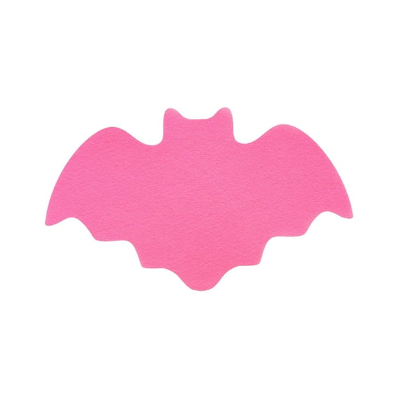 Halloween Pet Feeding Mat Placemat for Cats and Dogs - Durable Easy-to-Clean Dining Mat for Spooky Seasonal Mealtime, Non- Waterproof Bat Design - Pink