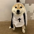 thumbnail image 1 of Halloween Pet Hooded Cloak Cute Funny Black White for Holiday Party Outfit S/M/L, 1 of 8