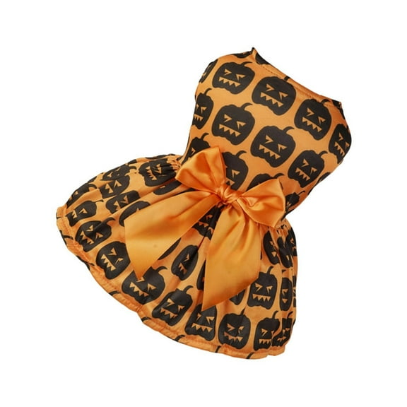 Halloween Pet Pumpkin Themed Dog Dress Party Apparel For Small Medium Large Breed