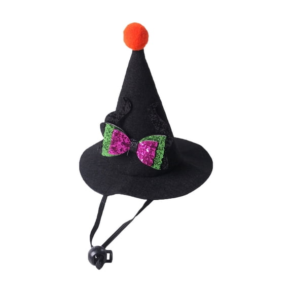 Halloween Pet Pumpkin Wizard Hat Adjustable Pet Cosplay for Cat Dog Rabbit Hedgehog Chinchilla Ferret Ebil Fooot