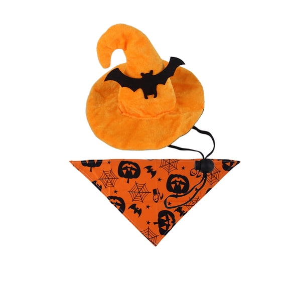 A Halloween Pet Sets: Bat Hat Pumpkin Wipes Cat And Funny Accessories Dog Harness Puppy Pull Stop Leash Pet Accessories Pet Supplies Dog Harness With Leash Train Stop Dog Harness For Necklace With