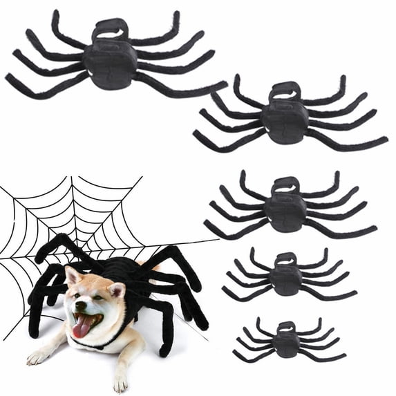 Halloween Pet Spider Costume L Funny Big Chest Back Soft Plush Cosplay Outfit Cats Large Dogs Black Party Prop