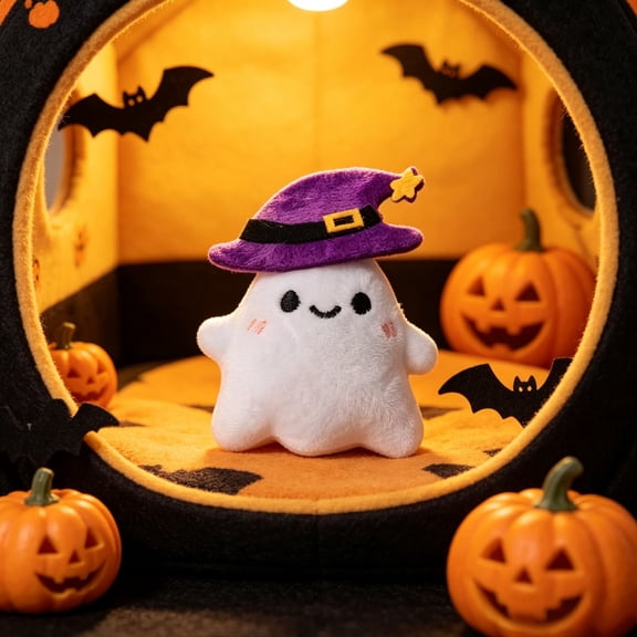 Halloween Pet Squeaky Chew Toys Pumpkin Ghost Set Interactive Dog Toy Gift,C