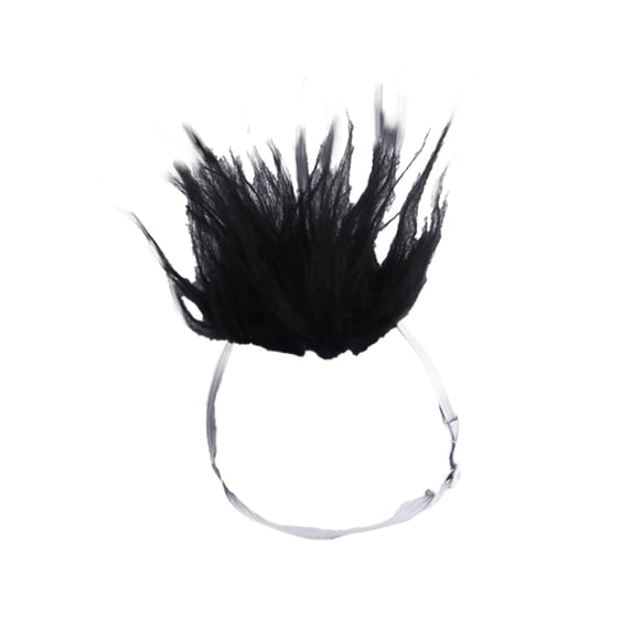 Halloween Pet Wig for Dogs and Cats, Artificial Cosplay Headwear Photo Prop for Costume Parties, Black, 13 x 10 x 1 cm