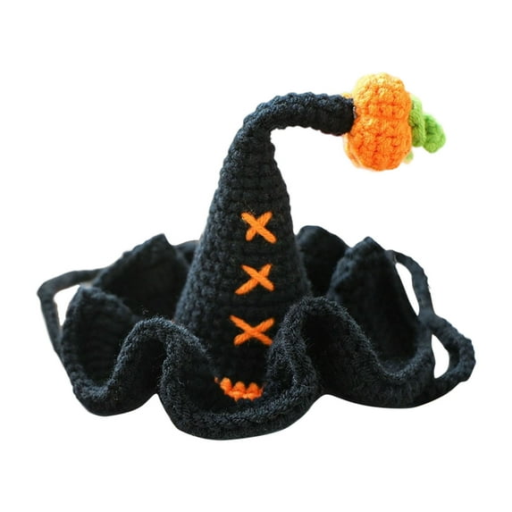 Halloween Pet Witch Hat for Dogs and Cats Cute Knit Cap Fashion Accessory Indoor Outdoor Wear Small Puppy Cat Dog Apparel