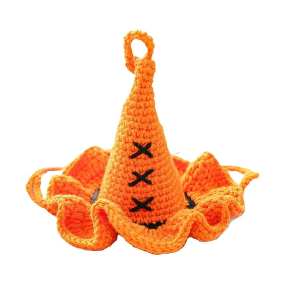 Halloween Pet Witch Hat for Dogs and Cats Cute Knit Cap Fashion Accessory Indoor Outdoor Wear Small Puppy Cat Dog Apparel