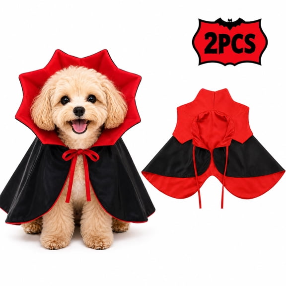 Halloween Pet Wizard Costume Set for Cats and Small Dogs, Pet Cloak for Halloween Party Costume Gatherings Dress up (Style 2)