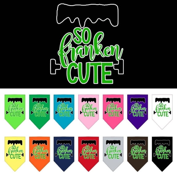 Halloween Pet and Dog Bandana Screen Printed, "So Franken Cute"