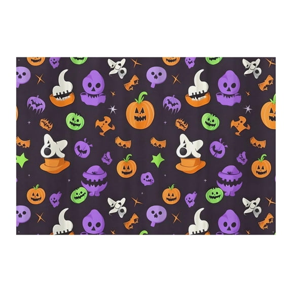 Halloween Photo Backdrop 7x5ft - Spooky Cute Ghost Illustration with Trick Treat Candy