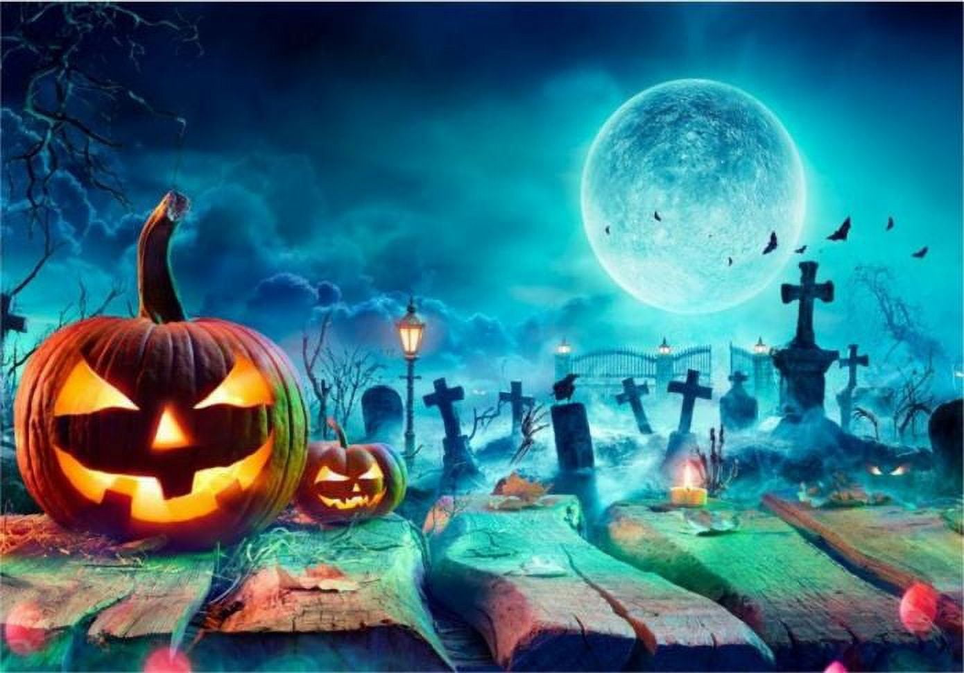 Halloween Photo Background Horrible Birthday ration Bat Lantern ...