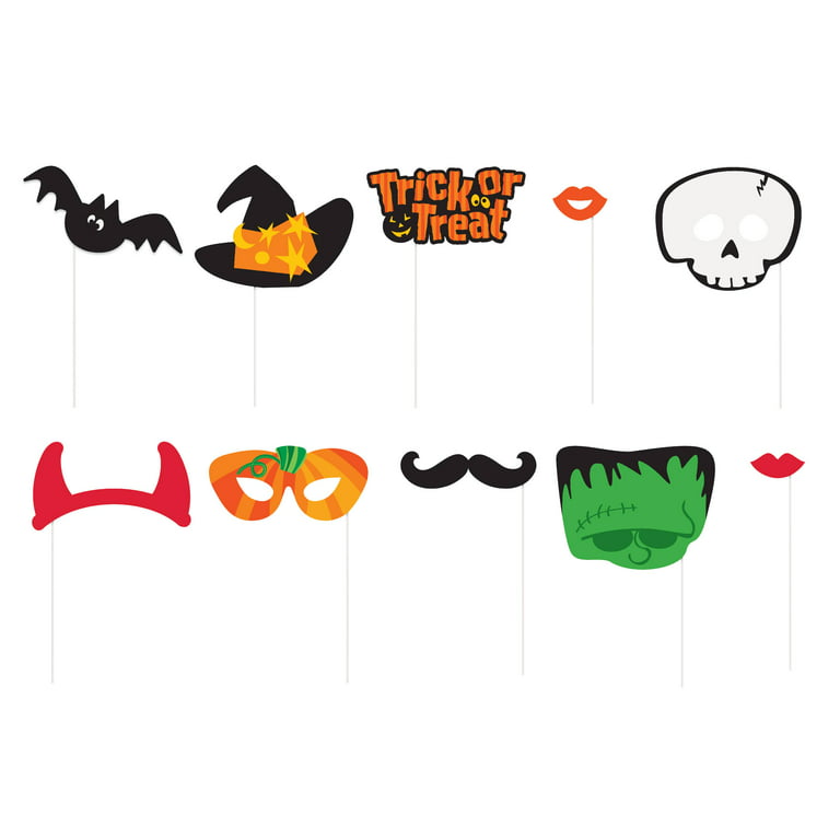 Halloween Photo Booth Props, 10pc 