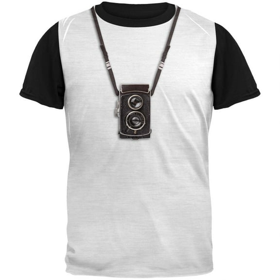 Halloween Photographer Antique Camera Costume Adult Black Back T-Shirt