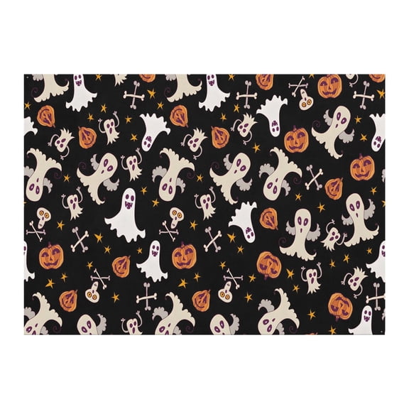 Halloween Photography Backdrop 8x6ft - Spooky Ghost Pumpkin Skull Witch Design with Hanging Grommets
